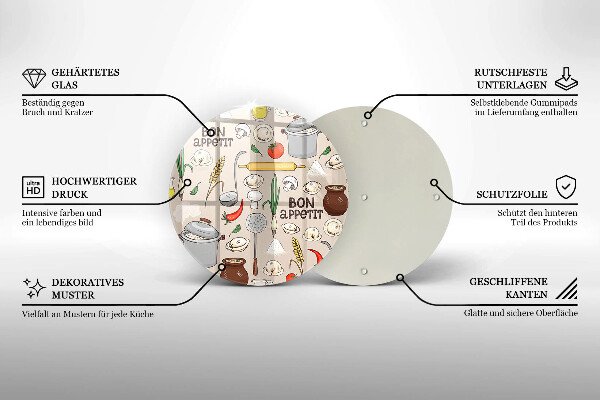 Skleněné krájecí prkénko Ilustrace kuchyně