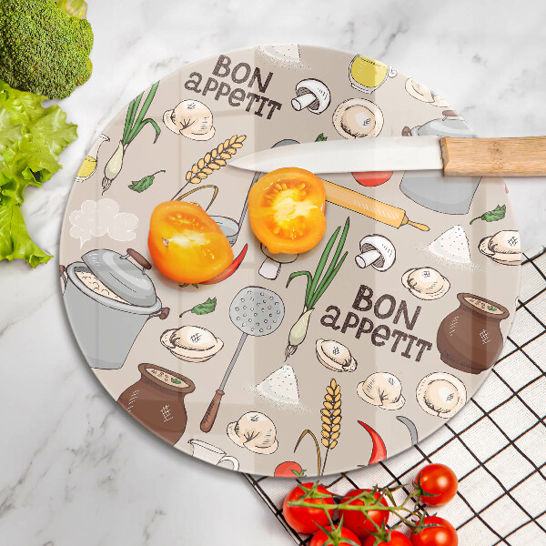 Skleněné krájecí prkénko Ilustrace kuchyně