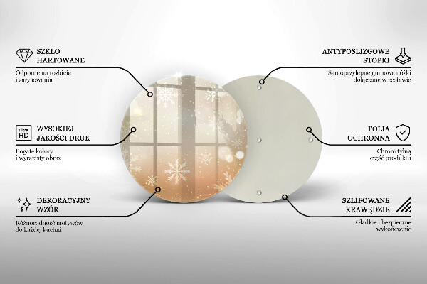 Skleněné krájecí prkénko Sněhové vločky