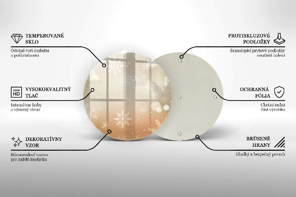 Skleněné krájecí prkénko Sněhové vločky