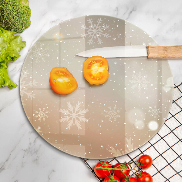 Skleněné krájecí prkénko Sněhové vločky