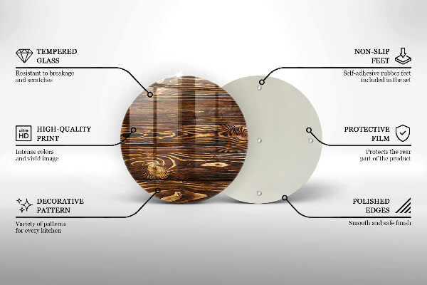 Skleněné krájecí prkénko Textura dřeva