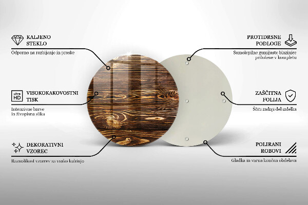 Skleněné krájecí prkénko Textura dřeva