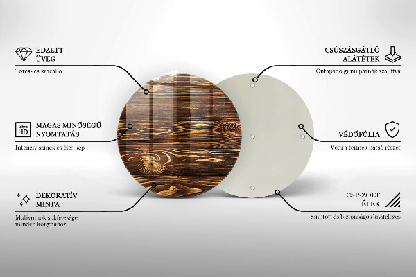 Skleněné krájecí prkénko Textura dřeva