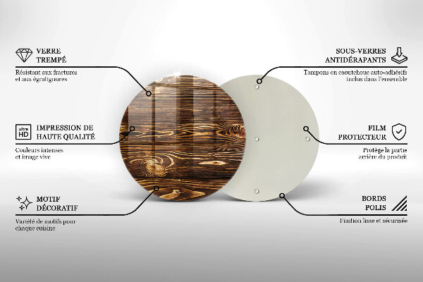 Skleněné krájecí prkénko Textura dřeva