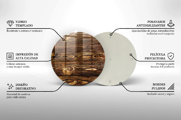 Skleněné krájecí prkénko Textura dřeva