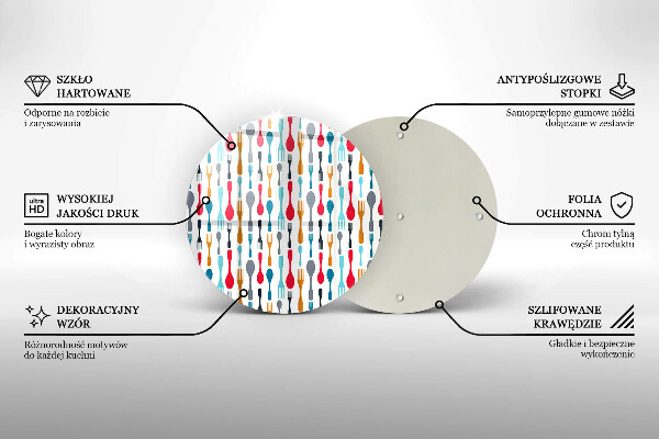 Skleněné krájecí prkénko Ilustrace lžíce