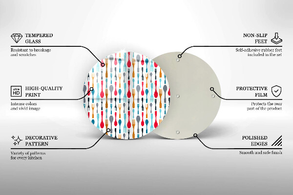 Skleněné krájecí prkénko Ilustrace lžíce