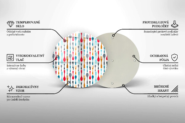 Skleněné krájecí prkénko Ilustrace lžíce