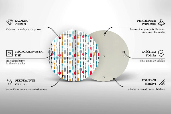 Skleněné krájecí prkénko Ilustrace lžíce