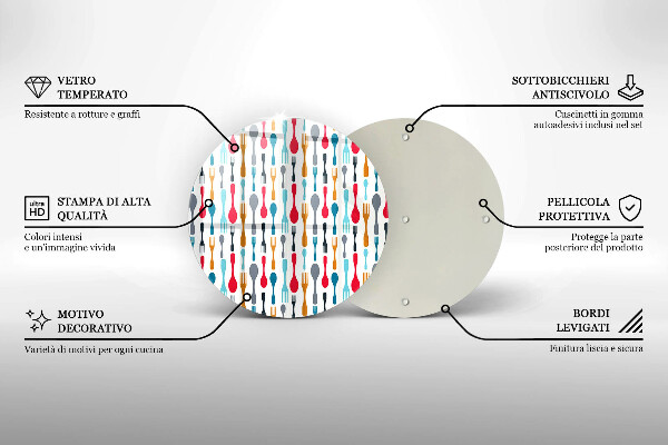 Skleněné krájecí prkénko Ilustrace lžíce