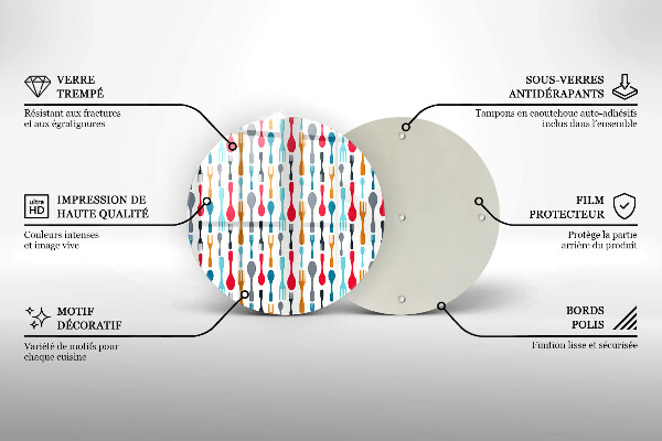 Skleněné krájecí prkénko Ilustrace lžíce