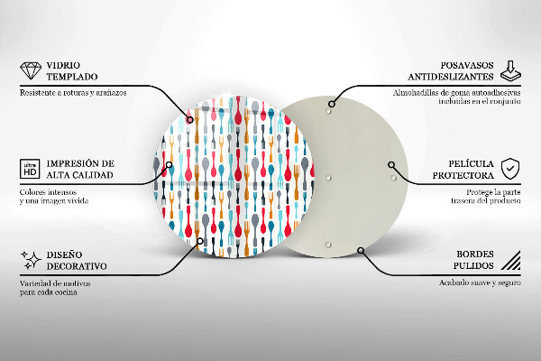 Skleněné krájecí prkénko Ilustrace lžíce