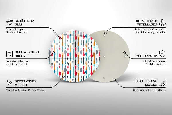 Skleněné krájecí prkénko Ilustrace lžíce