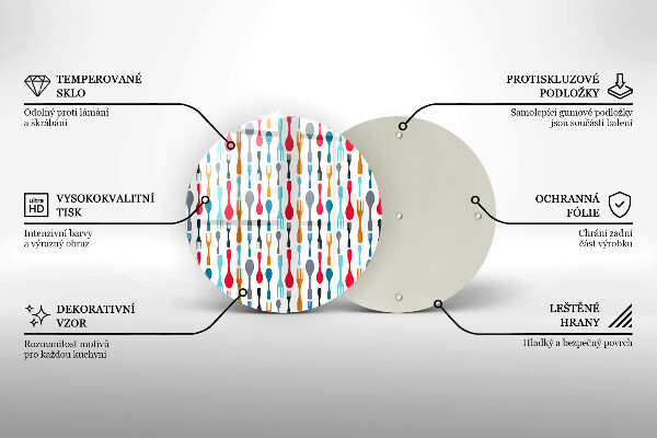 Skleněné krájecí prkénko Ilustrace lžíce