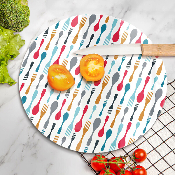 Skleněné krájecí prkénko Ilustrace lžíce