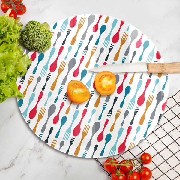 Skleněné krájecí prkénko Ilustrace lžíce