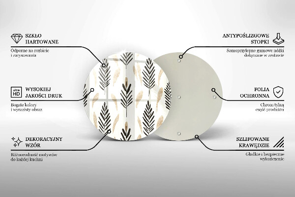 Skleněné krájecí prkénko Boho rostliny