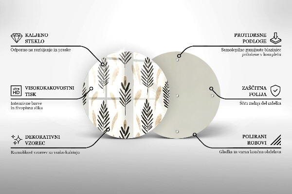 Skleněné krájecí prkénko Boho rostliny