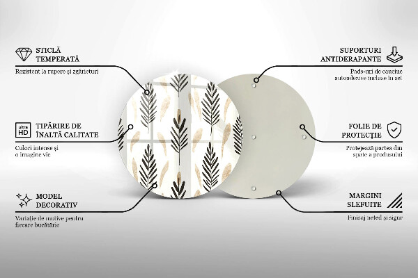 Skleněné krájecí prkénko Boho rostliny