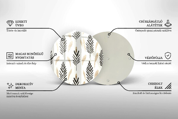 Skleněné krájecí prkénko Boho rostliny