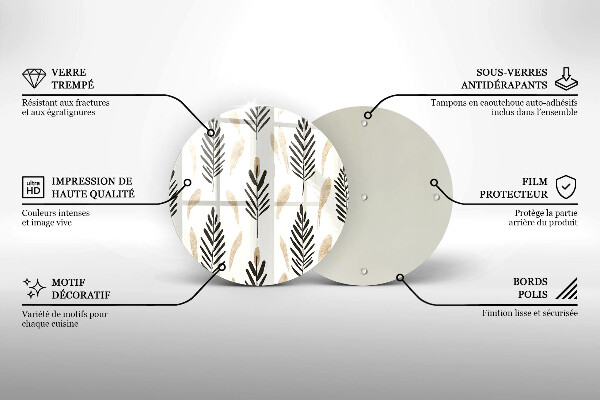 Skleněné krájecí prkénko Boho rostliny