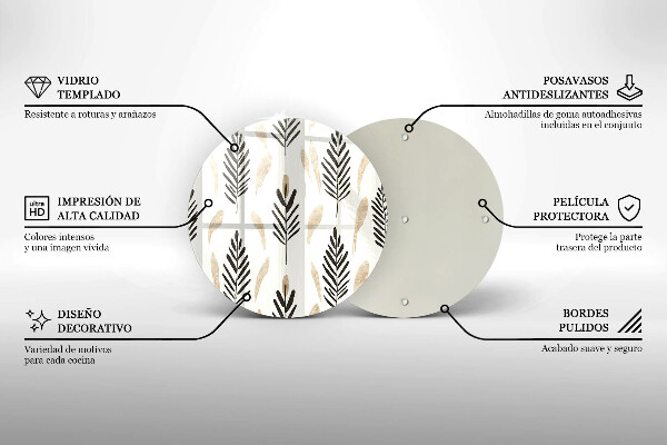 Skleněné krájecí prkénko Boho rostliny