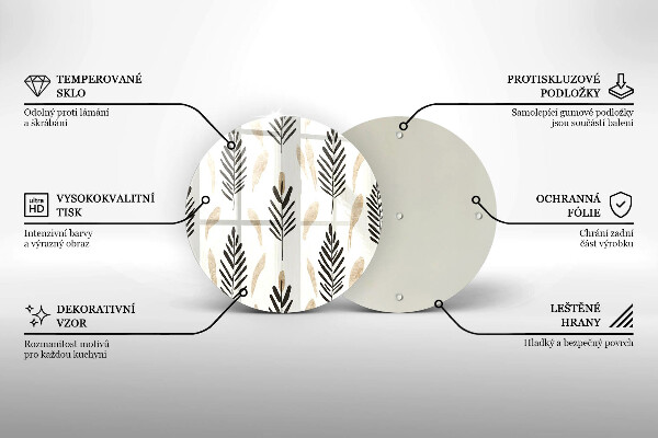 Skleněné krájecí prkénko Boho rostliny