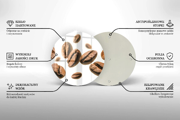 Skleněné krájecí prkénko Kávová zrna