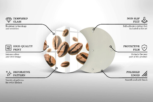 Skleněné krájecí prkénko Kávová zrna