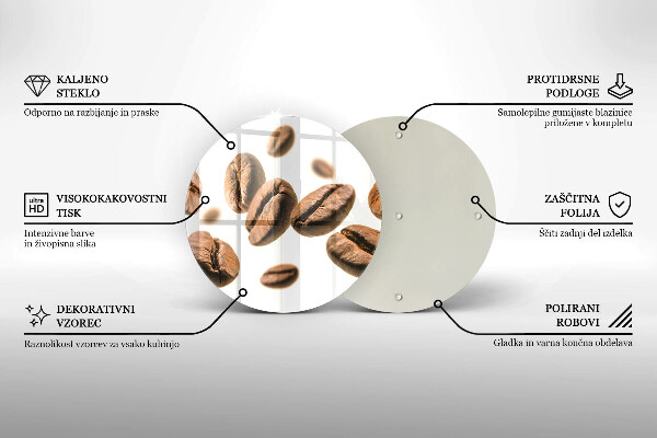 Skleněné krájecí prkénko Kávová zrna