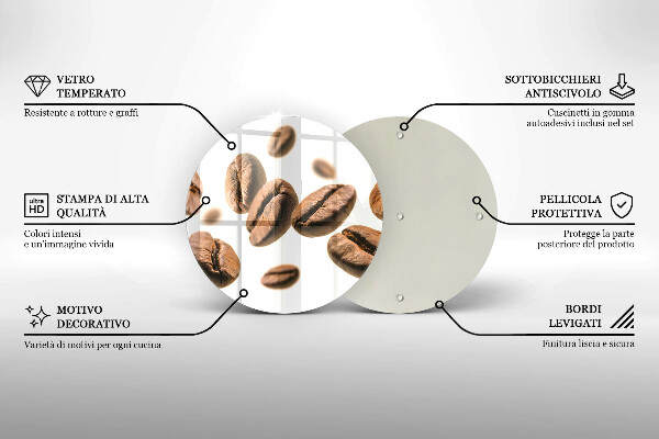 Skleněné krájecí prkénko Kávová zrna