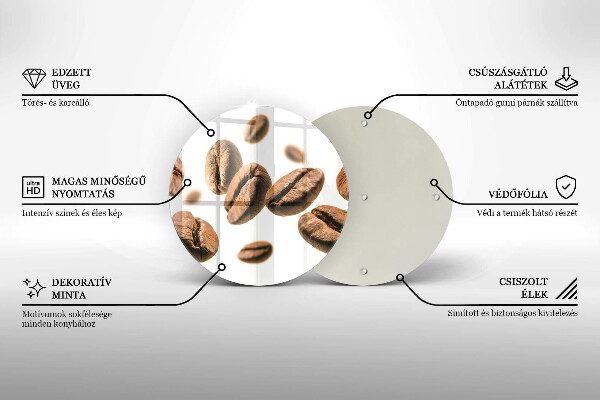 Skleněné krájecí prkénko Kávová zrna