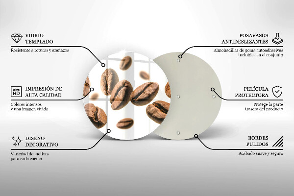 Skleněné krájecí prkénko Kávová zrna