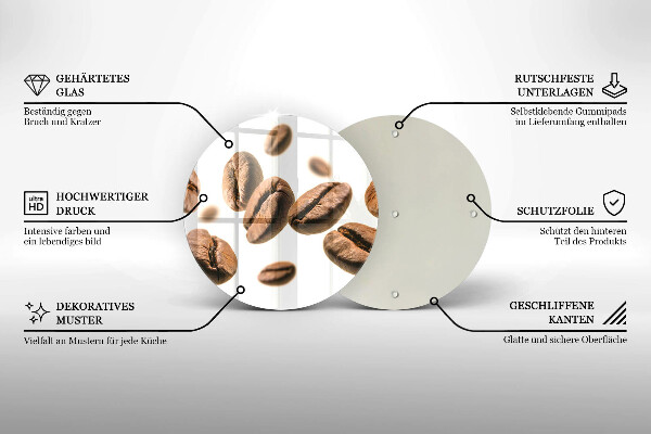 Skleněné krájecí prkénko Kávová zrna