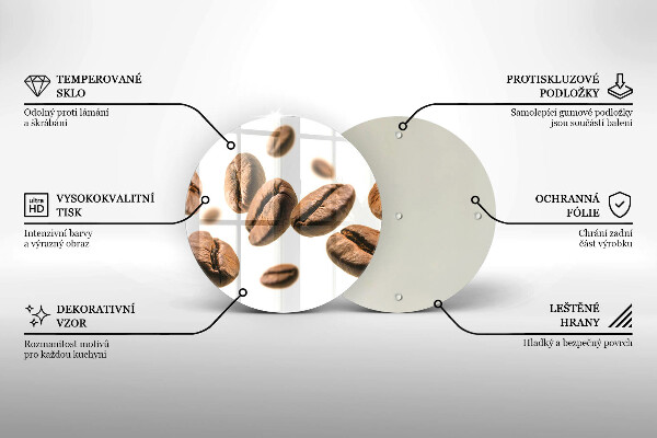 Skleněné krájecí prkénko Kávová zrna