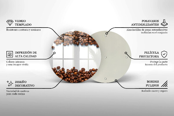 Skleněné krájecí prkénko Kávová zrna