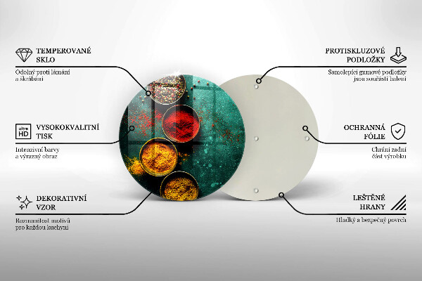 Skleněné krájecí prkénko Orientální koření