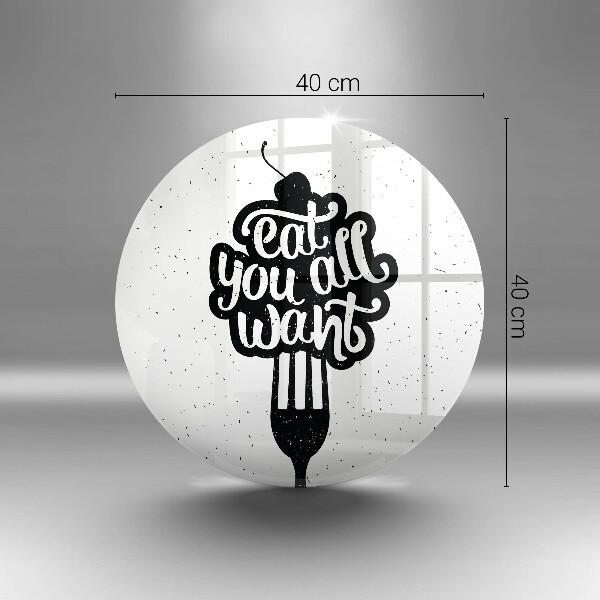 Skleněné krájecí prkénko Nápis eat all you want