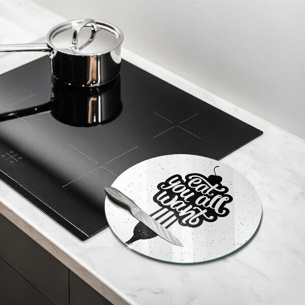 Skleněné krájecí prkénko Nápis eat all you want