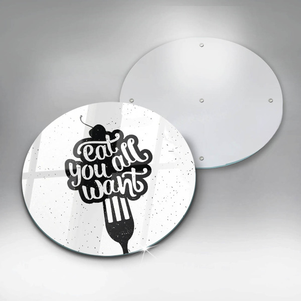 Skleněné krájecí prkénko Nápis eat all you want