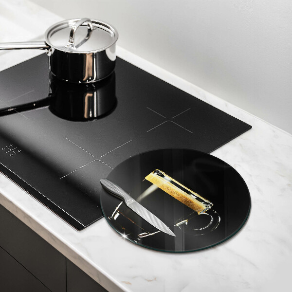 Skleněné krájecí prkénko Sklenice černé kávy