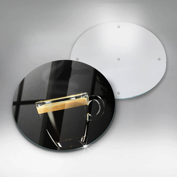 Skleněné krájecí prkénko Sklenice černé kávy