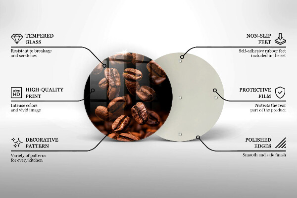 Skleněné krájecí prkénko Hnědá kávová zrna