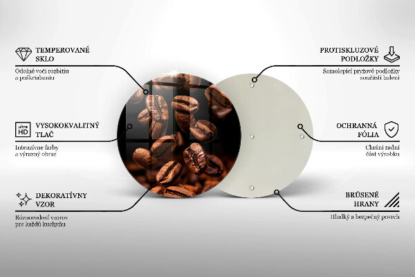 Skleněné krájecí prkénko Hnědá kávová zrna