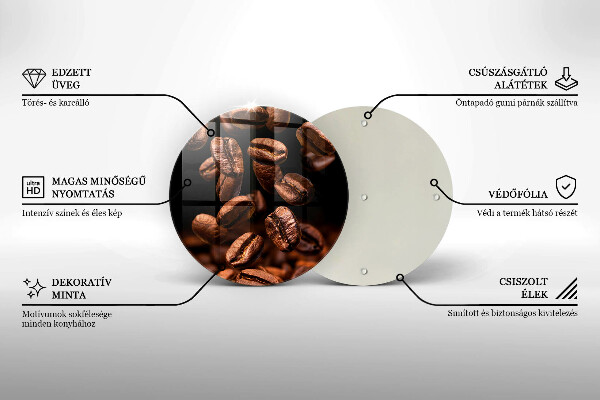 Skleněné krájecí prkénko Hnědá kávová zrna