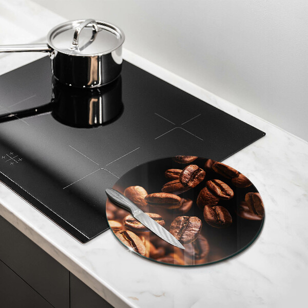 Skleněné krájecí prkénko Hnědá kávová zrna