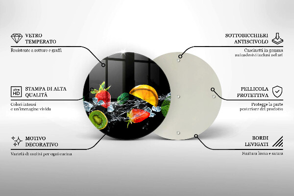 Skleněné krájecí prkénko Ovoce ve vodě