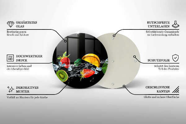 Skleněné krájecí prkénko Ovoce ve vodě