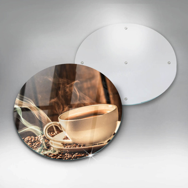 Skleněné krájecí prkénko Šálek a kávová zrna